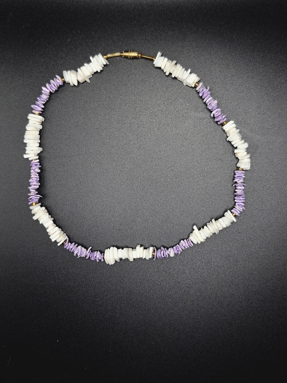 White & Lavender Shell Chip Necklace - Women's Jewelry